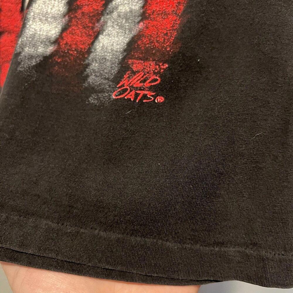 American Vintage Black Tee with Distressed Red White Blue Flag Graphic - Picture 5 of 5